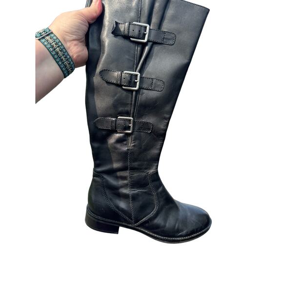 Ecco Hobart Buckle Tall knee Riding boot black leather size EU42 US 11 / 11 1/2 - Picture 13 of 13